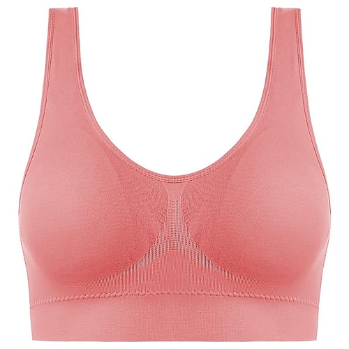 Unterwäsche für Damen in Übergröße, tief, bequem, Beauty-Back-Yogaweste mit Polstern, kein Stahlring, gerafft, stoßfest, Sport-BH, Heim-Outfits Image