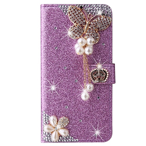 Handy Hülle Handyhüllen Für iPhone 17 Pro Max 17 Air 16 15 14 Pro Max Plus 16e 13 12 11 Pro Max Brieftaschenhülle Flip-Cover Mit Ständer Magnetisch Stoßfest Strass PU-Leder Image