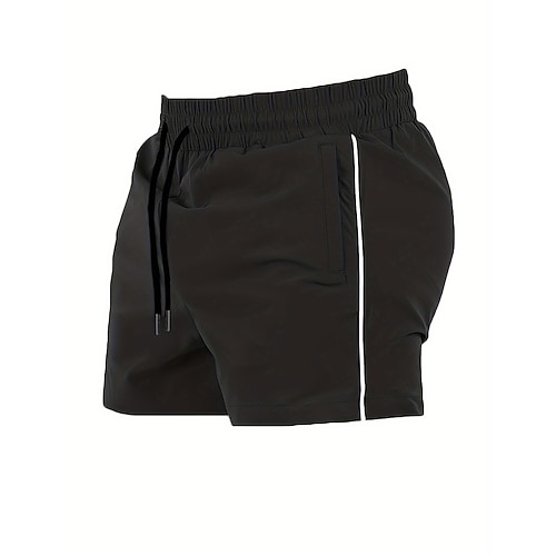 Herren Sportliche Shorts Kurze Sporthose Kurze Sporthose Sport Shorts Sport Ausgehen Wochenende Atmungsaktiv Schnelltrocknend Laufen Bequem Tasche Kordelzug Elastische Taille Glatt Knielänge Gymnastik Image