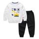 2 Stück kinderkleidung Jungen Kapuzenpulli Hose Kleidungsset Outfit Karikatur Buchstabe Auto Langarm Rundhalsausschnitt Set Outdoor Sport Täglich Basic Frühling Herbst 7-13 Jahre Schwarz Wei