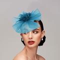 Fascinators aus Tüll, Kentucky-Derby-Hut, Haarstab mit Federn, Haarschmuck mit Federn, kaskadierende Rüschen, 1 Stück, Kopfbedeckung für Hochzeit, Pferderennen, Damentag