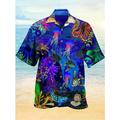 Herren Lässiges Hemd Hawaiihemd Sommerhemd Camp-Shirt Grafik-Shirt Aloha-Shirt Totenkopf Motiv Hai Fische Umlegekragen A B C D E 3D-Druck Casual Ausgehen Kurze Ärmel 3D Bekleidung Designer