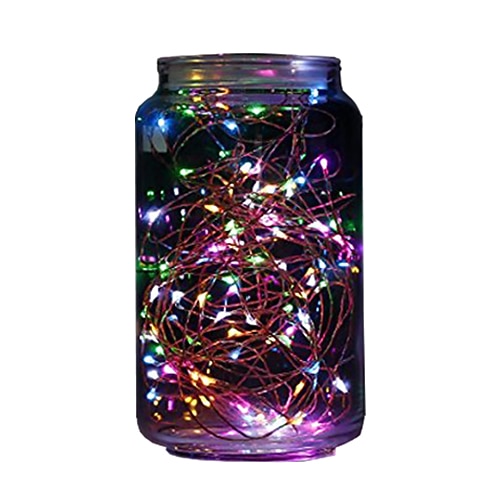 2m LED Lichterketten 100pcs 20leds Kupferdraht leuchtet mehrfarbig für Party Urlaub Hochzeit Home Party Schlafzimmer Geschenk Dekoration Image