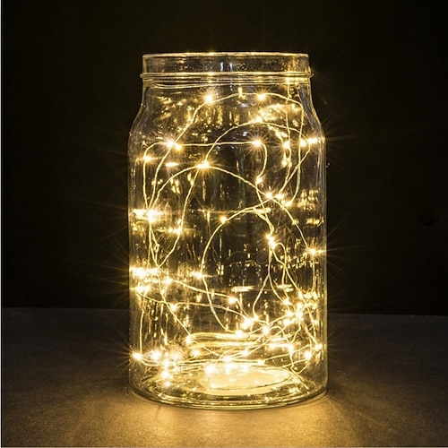 2m LED Lichterketten 100pcs 20leds Kupferdraht leuchtet mehrfarbig für Party Urlaub Hochzeit Home Party Schlafzimmer Geschenk Dekoration Image