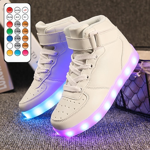 Goldene LED-Leucht-High-Top-Sneaker für Jungen und Mädchen – per USB aufladbare Leuchtschuhe für Partys und Auftritte Image