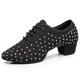 Unisex Schuhe für modern Dance Line Dance Leistung Professionell Professionell Training Niedriger Absatz Starke Ferse Runde Zehe Schnürsenkel Erwachsene Schwarz