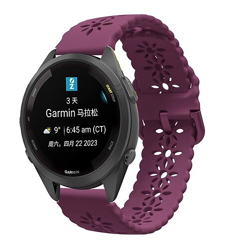 Uhrenarmband für Garmin Forerunner 265S 255S Venu 3S 2S Vivoactive 4S 3S 2S Vivomove 3S 18mm Silikon Nylon Ersatz Gurt Wasserdicht Verstellbar Atmungsaktiv Sportarmband Armband Image