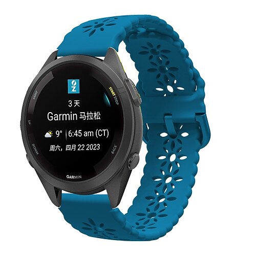 Uhrenarmband für Garmin Forerunner 265S 255S Venu 3S 2S Vivoactive 4S 3S 2S Vivomove 3S 18mm Silikon Nylon Ersatz Gurt Wasserdicht Verstellbar Atmungsaktiv Sportarmband Armband Image