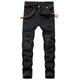 Herren Jeans Hose Hosen Tasche Zerrissen Glatt Komfort Atmungsaktiv Täglich Ausgehen Baumwollmischung Modisch Brautkleider schlicht Schwarz Blau