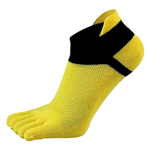 Herren 3 Paare Ankle Socken Zehensocken Niedrig geschnittene Socken Schwarz Weiß Farbe Farbblock Freizeitskleidung Urlaub Wochenende Gitter Mittel Sommer Frühling Herbst Stilvoll Brautkleider Image