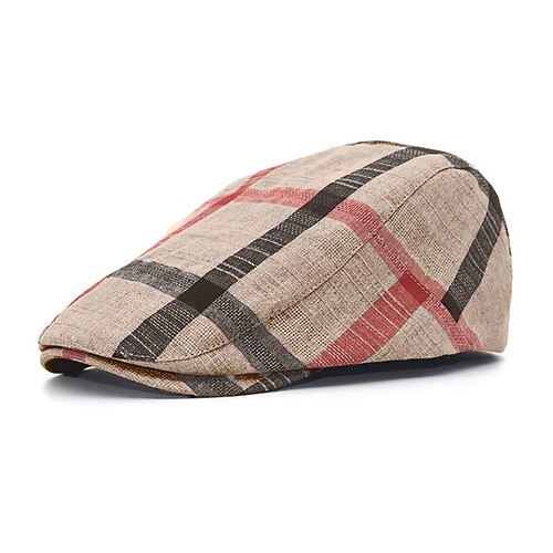 Herren Schiebermütze Schwarz Rote Baumwolle zweifarbig 1920er Jahre Mode Brautkleider schlicht Outdoor Outdoor Täglich Plaid Sonnenschutz Komfort Warm Atmungsaktiv Image