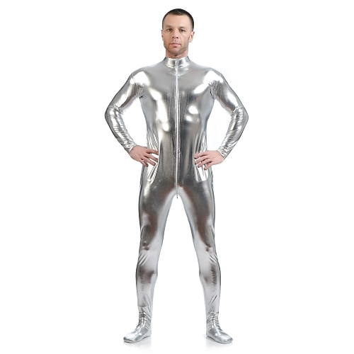 Glänzende Zentai-Anzüge Cosplay Kostüm Ganzkörperanzug Karnevalskostüm Ganzkörperanzug Herren Damen Sex Sexy Kostüm Einfarbig Elasthan Latex Kostüm für Halloween Erwachsene