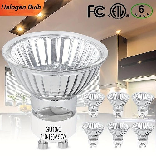 GU10-Halogenlampe, 35 W, 50 W, MR16, GU10-Sockel, 220 V, Glühbirne, Halogen-Flutlichtbirnen, simulierte Flammenlampe Image