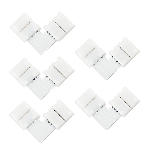 5 stücke 4 pin diy led rgb streifen licht stecker adapter 5050 led 10mm l-form Image