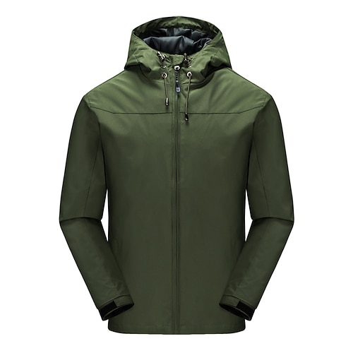 Herren wasserdichte Wanderjacke Gorpcore Kapuzenjacke Windjacke Regenmantel Outdoor-Regenjacke winddicht schnell trocknend leichte Jacke Oberbekleidung Trenchcoat Top Full Zip Jagd Angeln