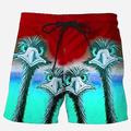 Herren Boardshorts Badeshorts Badehose Schwimmshorts Bademode Kordelzug mit Mesh-Futter Elastische Taille Vogel Schnelltrocknend Kurz Festtage Strand Hawaiianisch Brautkleider schlicht Blau Orange