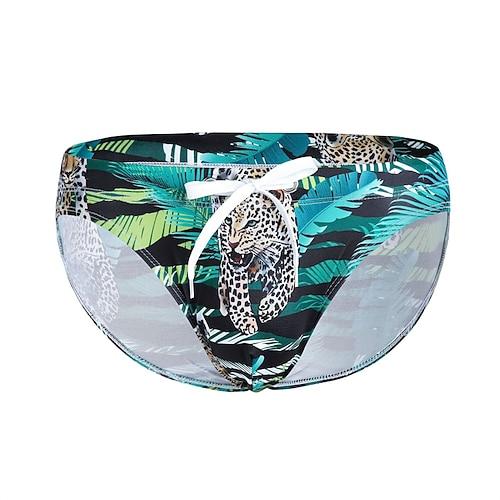 Herren Badehosen Strand Schwimmbadparty Atmungsaktiv Schnelltrocknend Kordelzug Elastische Taille Graphic Kurz Sport Brautkleider schlicht Sportkleidung Blau Purpur Mikro-elastisch