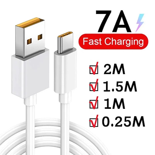 7a 100 W Typ C USB-Kabel Superschnelles Ladekabel für Huawei Mate 40 30 Xiaomi Samsung Schnelllade-USB-Ladekabel Datenkabel Gute Qualität und langlebiges Geschenk für Geburtstag/Ostern/Jungen/Freundinnen Image