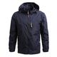 Herren Outdoorjacke Shell-Jacke Windjacke Sport Freizeitskleidung Windbreaker Draussen Bestickt Zip Frühling Herbst Feste Farbe Gymnastik Komfort Mit Kapuze Schwarz Khaki Armeegrün Dunkelblau Grau