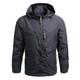 Herren Outdoorjacke Shell-Jacke Windjacke Sport Freizeitskleidung Windbreaker Draussen Bestickt Zip Frühling Herbst Feste Farbe Gymnastik Komfort Mit Kapuze Schwarz Khaki Armeegrün Dunkelblau Grau