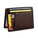 Ultraschlanke Vordertaschen-Brieftasche, zweifach faltbare Herren-Brieftasche mit 8 Kartenfächern, minimalistische Reisebrieftasche, aufklappbares Ausweisfenster, Fächer für Führerschein, Ausweise,