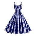 Retro Vintage 1950s Rockabilly Intensives Rosa A-Linie Kleid Swing-Kleid Halter Flare-Kleid Damen Maskerade Casual Kleid