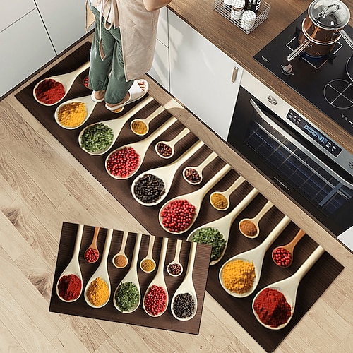 Gewürzküchenmatte, rutschfester, ölbeständiger Teppich, Innen- und Außenmatte, Schlafzimmer-Dekoration, Badezimmermatte, Eingangsteppich, Türmatte Image