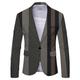 Herren Blazer Sakko Geschäft Cocktailparty Hochzeitsfeier Modisch Brautkleider schlicht Frühling Herbst Polyester Farbblock Streifen Taste Tasche Komfortabel Einreihiger Verschluss Blazer Braun Grau