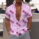 Herren Hemd Hawaiihemd Sommerhemd Grafik-Shirt Aloha-Shirt Kokosnussbaum Umlegekragen Weiß Rosa Rote Blau Grün Print Outdoor Strasse Kurzarm Button-Down Bedruckt Bekleidung Modisch Designer