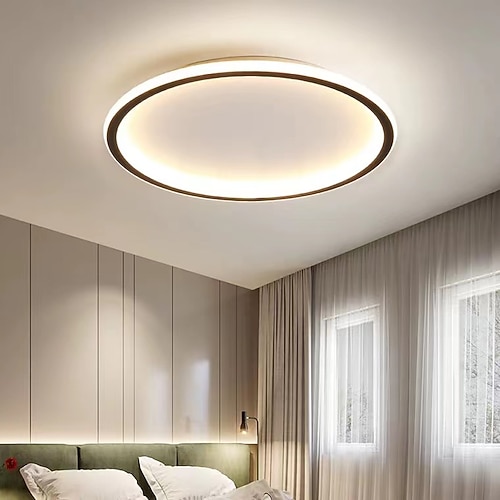 1-flammige neue led-deckenleuchte rund ultradünn einfaches rundes design deckenleuchte metall schlafzimmer lampe nordisch kreativ haushalt büro studium Esszimmerlampe 28w nur dimmbar mit fernbedienung Image