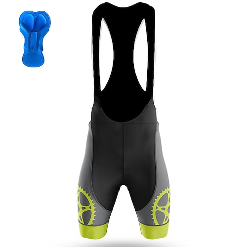 21grams Herren Radlerhosen Radlerhosen Trägerhose Jumpsuit 3D Pad Fahrradbekleidung Sommer Frühling MTB Atmungsaktiv Schnell Trocken Schwarz Image