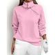 Damen Pullover Sweatshirt Weiß Rosa Langarm warm Shirt Damen-Golfkleidung, Kleidung, Outfits, Kleidung