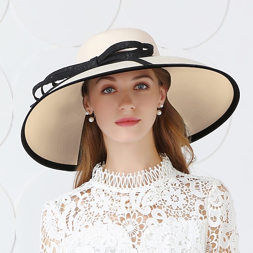 Elegant Retro Vintage Derby Kopfschmuck Hut Kirchenhut Dame Edelfrau Kostüm Damen Valentinstag Derby Hochzeitsfeier Ascot Erwachsene Hut Frühling Sommer Image
