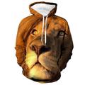 Herren Unisex Kapuzenpullover Hoodie Sweatshirt 1 2 3 4 SchwarzBraun Kapuzenpullover Animal Color Block Wolf Print Täglicher Sport 3D Druck Designer Casual Big and Tall Frühling Herbst Kleidung