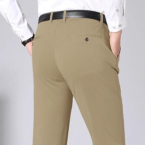 Herren Anzughose Hose Stoffhosen Hose mit flacher Vorderseite Gerader Schnitt Geometrie Stretch Bügelfrei Formell Hochzeit Geschäft Klassicher Stil Lässig Schwarz Königsblau Hohe Taille Dehnbar