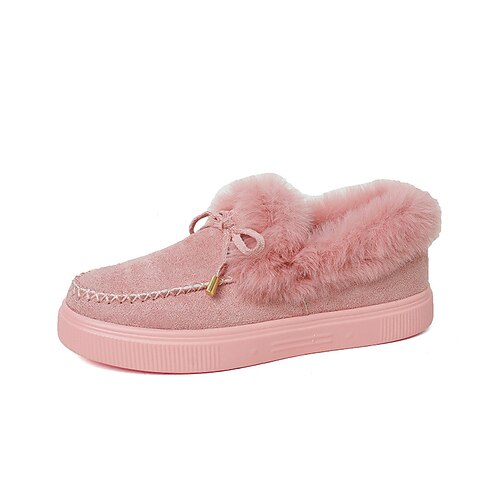 Rosa Winter-Sneaker für Damen mit Kunstfellfutter und Obermaterial aus Wildleder – kuschelig warme Schneeschuhe für den lässigen Outdoor-Look Image