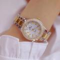 Armbanduhr Quarzuhren für Damen Analog Quarz Mode Luxus Bling Strass Armband Edelstahl Edelstahl