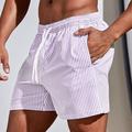 Herren Boardshorts Badeshorts Badehose Schwimmshorts Bademode Sommer-Shorts Strandshorts Kurze Hosen Kordelzug mit Mesh-Futter Elastische Taille Graphic Streifen Atmungsaktiv Weich Kurz Casual