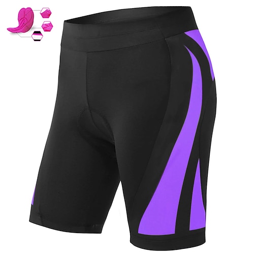 Damen Patchwork Fahrradhose Fahhrad Gepolsterte Shorts / Chamois Unterteile Mountainbike MTB Straßenradsport Sport 3D-Polster Schnelltrocknend Feuchtigkeitsableitend Atmungsaktiv Schwarz Rosa Spandex Image