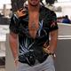 Herren Kokosnussbaum Tropische Pflanzen Hemd Hawaiihemd Sommerhemd Aloha-Shirt Kurzarm Hemd Umlegekragen Modisch Hawaiianisch Designer Outdoor Strasse Casual Schwarz Weiss schwarz Weiß Print S M L