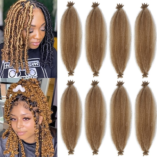 8 Packungen vorgetrenntes, federndes Afro-Twist-Haar, geeignet für geschädigtes, weiches Locs-Synthetik-Marley-Twist-Flechthaar Image