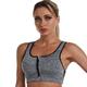 Damen Hohe Unterstützung Sport Bustier bh Sport-BH Bustier Reißverschluss vorne Rückenverschluss BH-Oberteil Gefüttert Yoga Fitness Fitnesstraining Einstellbar Atmungsaktiv Rasche Trocknung Schwarz