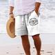 Herren Shorts Kurze Hosen Sommer-Shorts Strandshorts Kurze Hosen Kordelzug Elastische Taille 3D-Druck Graphic Buchstabe Atmungsaktiv Weich Kurz Casual Täglich Festtage Strassenmode Hawaiianisch Wei