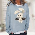 Tier Kaninchen Hase Pullover Pullover mit Rundhalsausschnitt Anime Klassisch Streetstyle Kapuzenshirt Für Damen Erwachsene 3D-Druck Casual