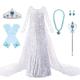 Frozen Prinzessin Elsa Kleid Blumenmädchen Kleid Mädchen Film Cosplay A-Linie Muster-Kleid Weiß Rosa Blau Kindertag Maskerade Hochzeit kleid hochzeitsgast Kleid