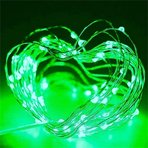 elegante Hochzeitsfeier-Empfangs-St. Patrick's Day grüne LED-Lichter, 8 Modi, 5m-20m USB, wasserdichtes silbernes Kupferkabel, mit Fernbedienung, für die Heimdekoration Image