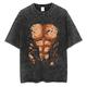 Baki der Greifer Hanma baki T-Shirt-Ärmel Übergroßes Acid Washed T-Shirt Bedruckt Retro-Jahrgang Punk Gothic T-shirt Für Paar Herren Damen Erwachsene Heißprägen Casual