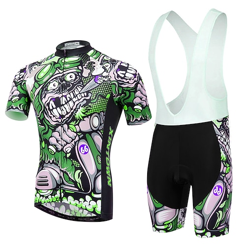 XINTOWN Herren Radtrikot mit Radhose kurz Trägern fahrradbekleidung set Radtrikot-Set Kurzarm MTB Mountain Rennrad Winter Schwarz Blau Fahhrad 3D-Pad Atmungsaktiv Rasche Trocknung Sport Mit Mustern Image