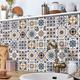 24 stücke kreative küche bad wohnzimmer selbstklebende wandaufkleber wasserdichte mode blaue mandala fliesenaufkleber