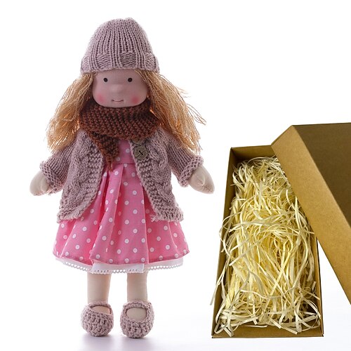 Waldorfdoll Baumwolle Waldorf Puppe Puppen Künstler handgemacht Festival Daumen Halloween Geschenkkarton Weihnachtsgeschenk Image